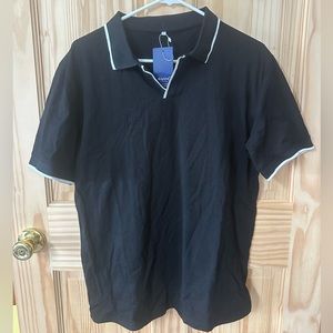 Men's Muscle V Neck Polo/ Golf Slim Fit Shirt Size Large
